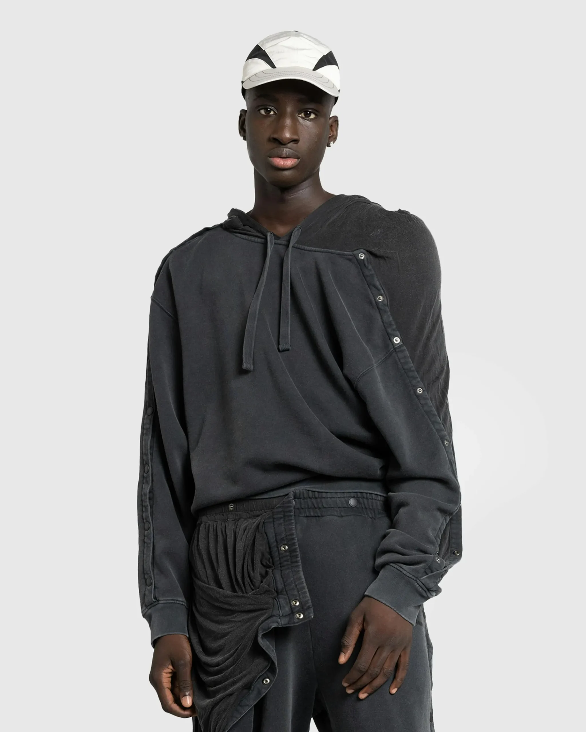 Fashion Y/Project Snap Insert Hoodie Vintage Black vintageblack