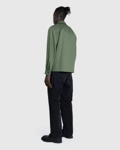 Shop Lemaire Soft Military Overshirt Smoky Green smokygreen