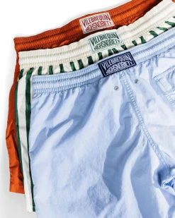 New Vilebrequin Solid Swim Shorts Red Tea redtea