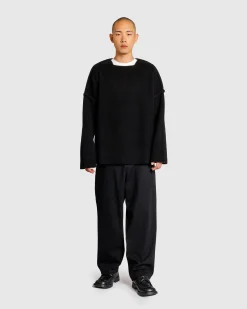 Cheap Jil Sander SQN Long-Sleeve Jumper black