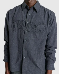 Best Sale Fucking Awesome Stamp Logo Chambray grey