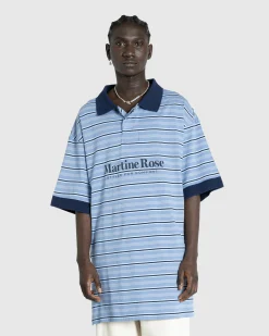 Best Martine Rose Stretched Polo Blue Stripe bluestripe