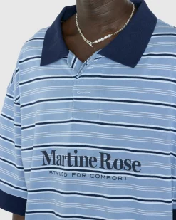 Best Martine Rose Stretched Polo Blue Stripe bluestripe