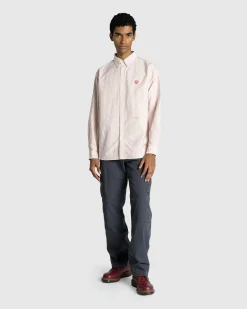 Discount Human Made Striped Oxford BD Shirt red