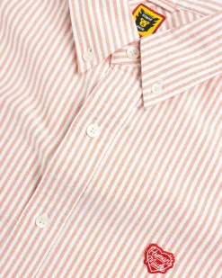 Discount Human Made Striped Oxford BD Shirt red