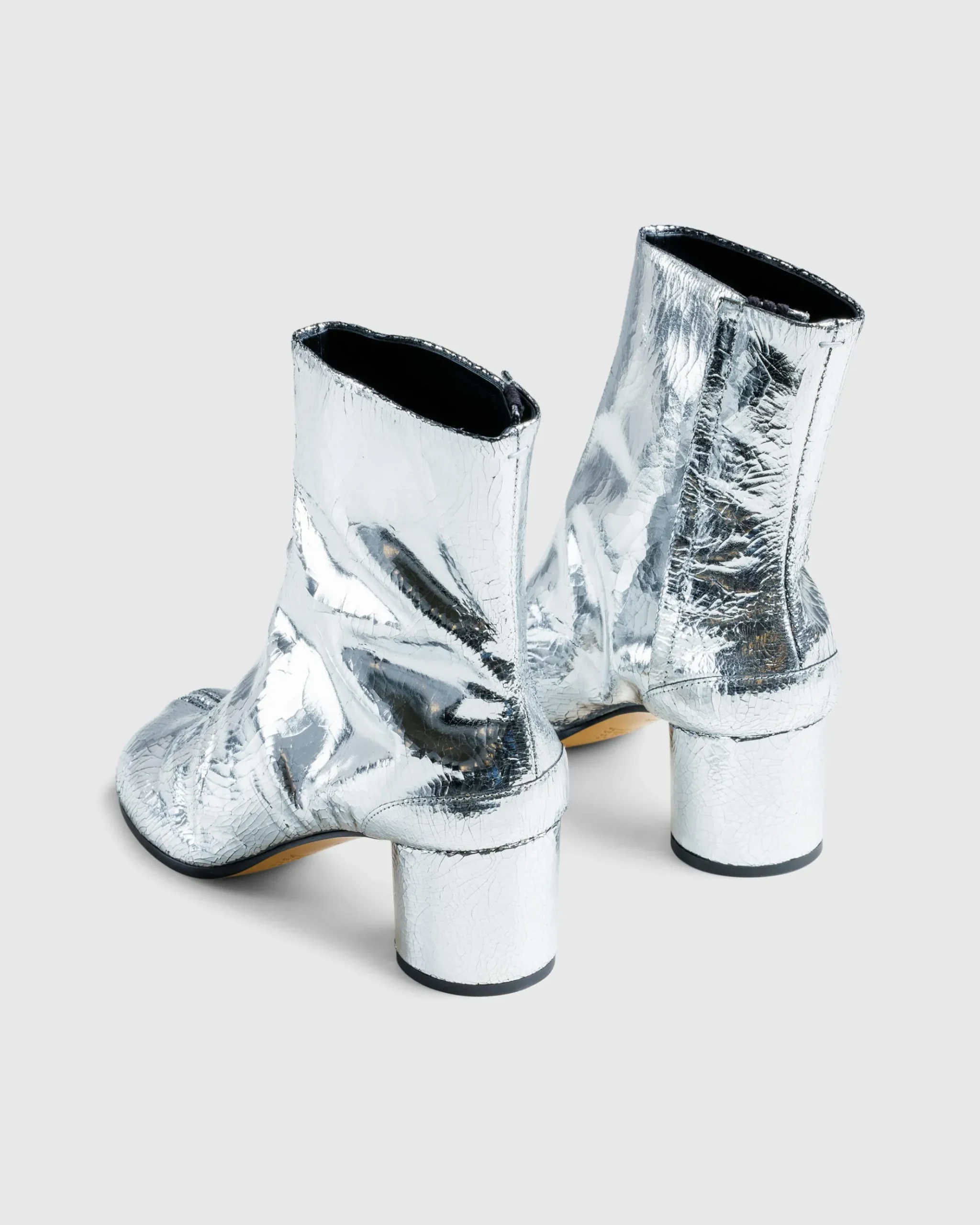 Discount Maison Margiela Tabi Ankle Boots silver