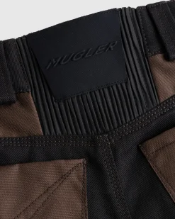 Discount Mugler Technical Fabric Cargo Shorts Black/Dark Chocolate