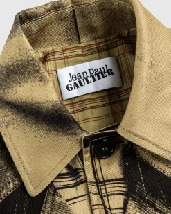 New Jean Paul Gaultier Trompe L'Œil Trench Coat sand/black
