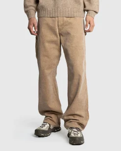 Best Sale Auralee Washed Organic Canvas Pants Light Brown lightbrown