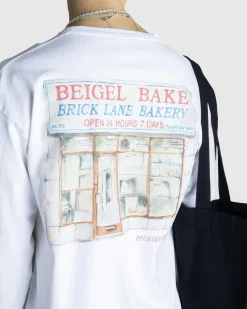 Shop Beigel Bake Watercolor Long-Sleeve Tee white
