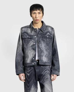 Cheap CAMPERLAB Wavy Denim Jacket Black/Gray multi-assorted