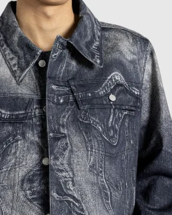 Cheap CAMPERLAB Wavy Denim Jacket Black/Gray multi-assorted