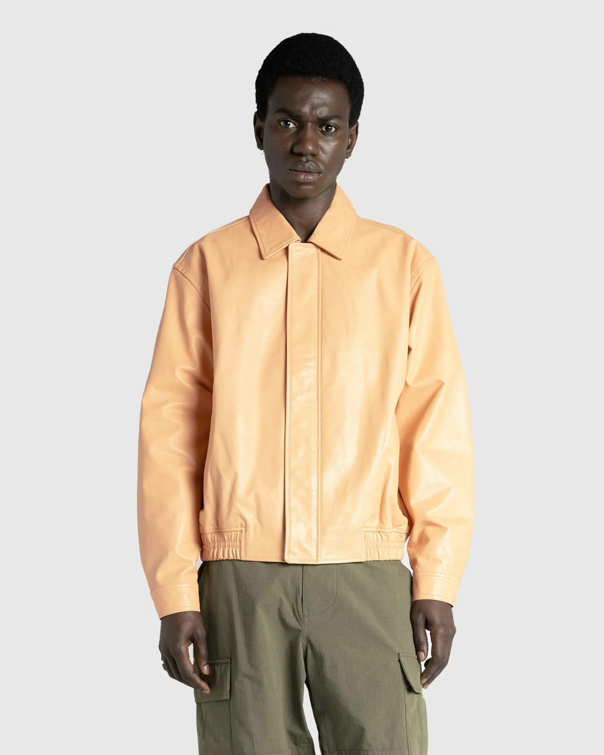 Discount Highsnobiety HS05 Waxed Leather Bomber Sand beige