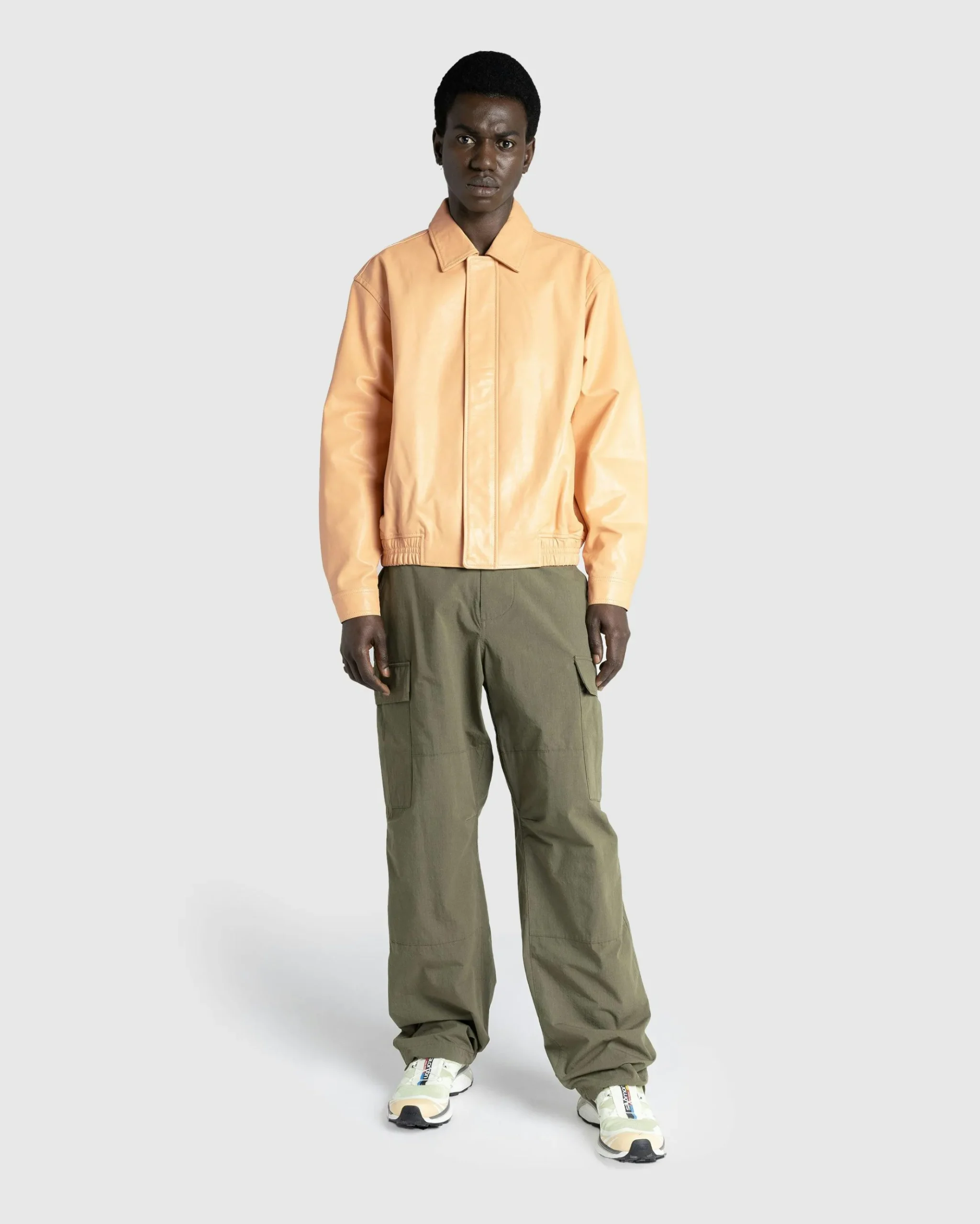 Discount Highsnobiety HS05 Waxed Leather Bomber Sand beige
