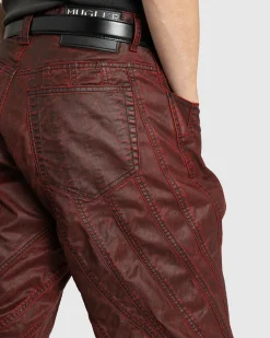 Clearance Mugler Waxed Spiral Baggy Jeans vampire