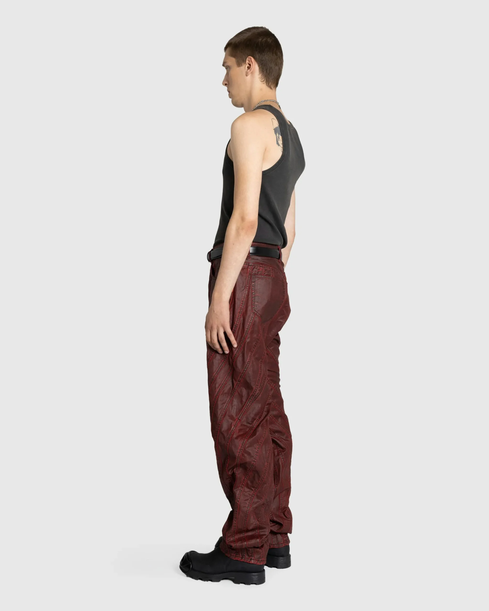 Clearance Mugler Waxed Spiral Baggy Jeans vampire