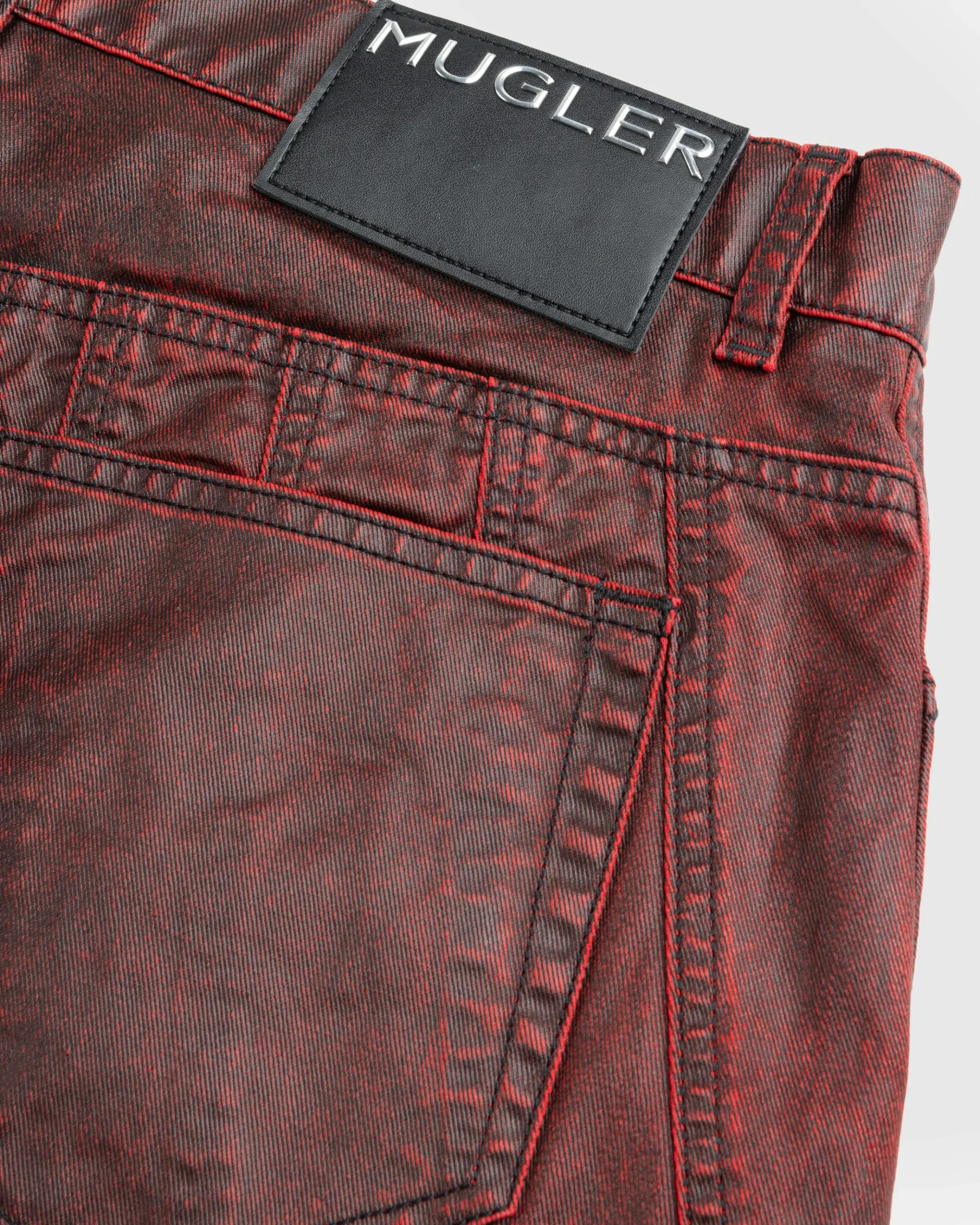 Clearance Mugler Waxed Spiral Baggy Jeans vampire