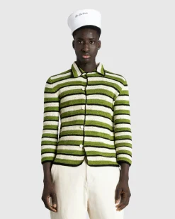 Cheap Bode Weedy Crochet LS Shirt greenmulti