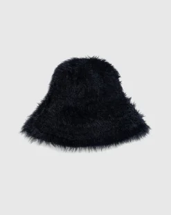 Cheap Marine Serre Wild Puffy Knit Bucket Hat black