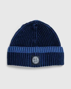 Clearance Stone Island Wool Beanie Navy Blue navyblue