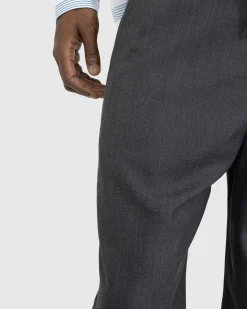 Store Acne Studios Wool Blend Tailored Trousers Dark Grey Melange darkgreymelange