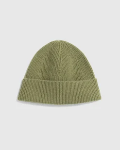 New Acne Studios Wool Cashmere Beanie Olive Green olivegreen