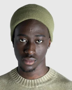 New Acne Studios Wool Cashmere Beanie Olive Green olivegreen