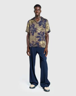Flash Sale Dries van Noten Wool Flared Pants navy