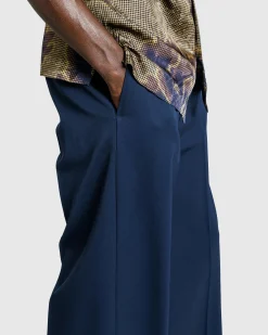 Flash Sale Dries van Noten Wool Flared Pants navy