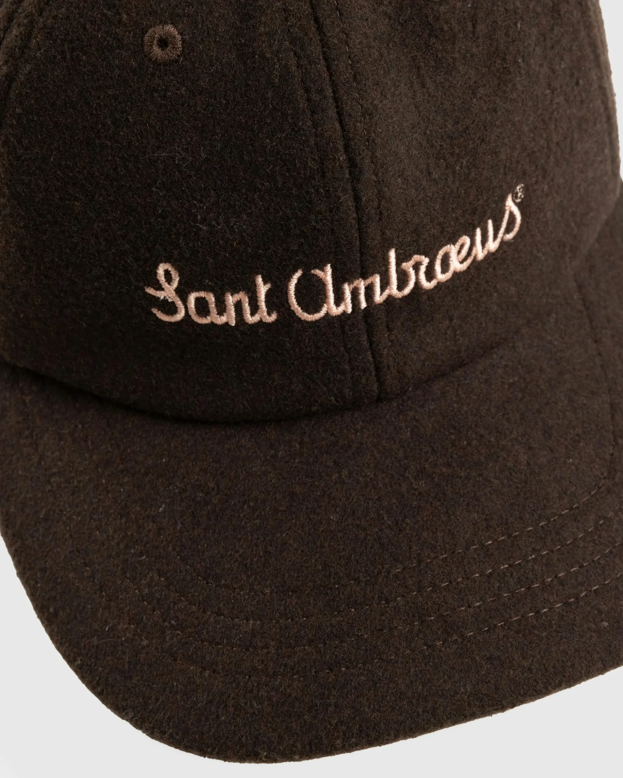 Cheap Sant Ambroeus Wool Logo Cap Dark Brown darkbrown