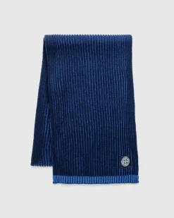 Flash Sale Stone Island Wool Scarf Navy Blue navyblue