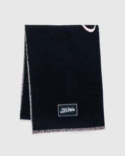 Best Jean Paul Gaultier Wool Scarf With Gaultier Signature Black/Pale Pink black/palepink