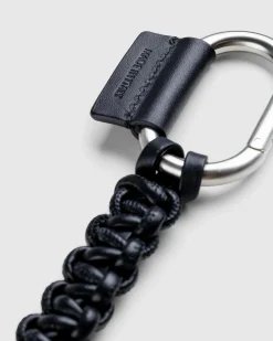 Sale Jil Sander Woven Leather Keychain black