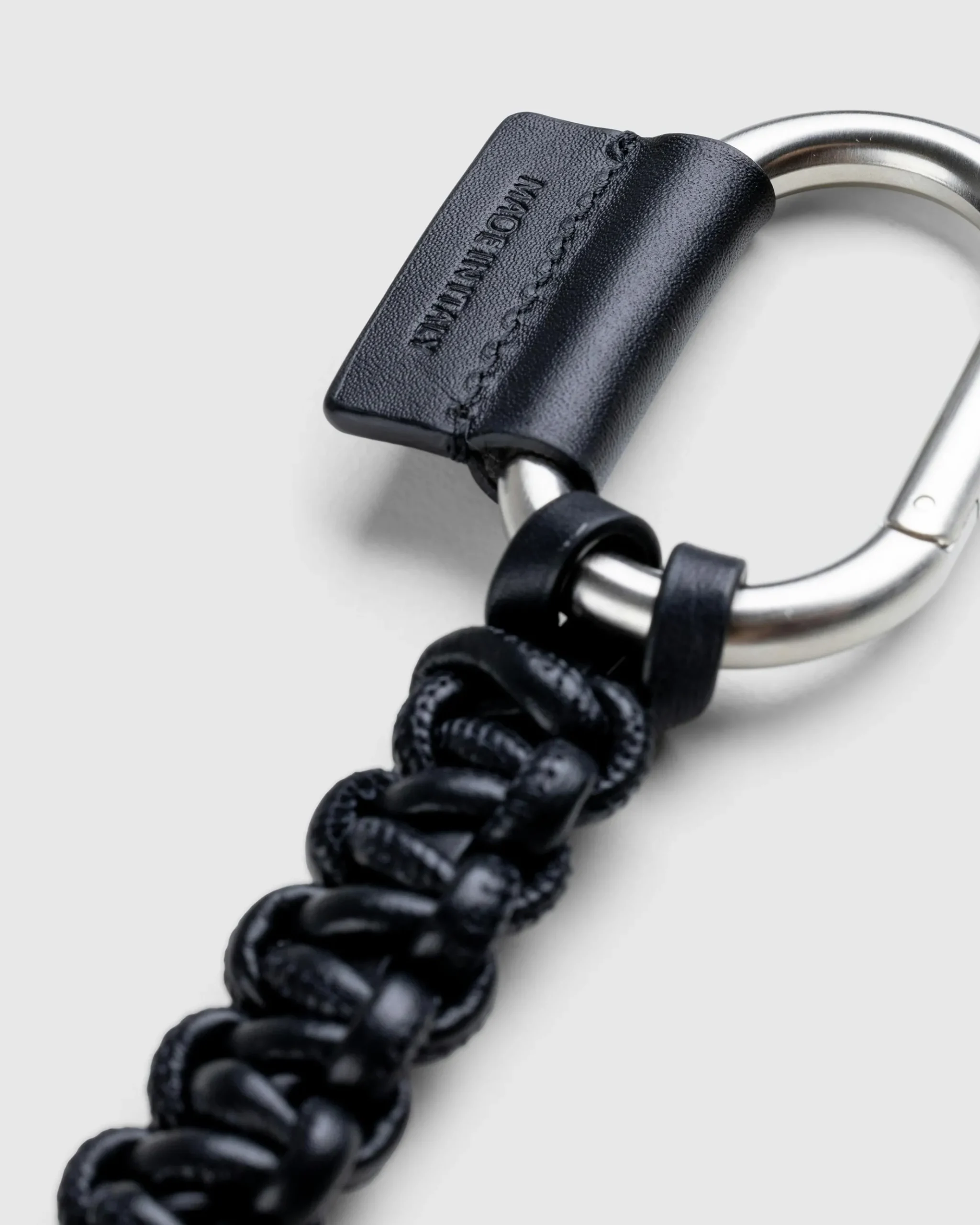 Sale Jil Sander Woven Leather Keychain black