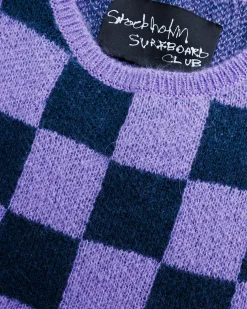 New Stockholm Surfboard Club Yoko Top Purple Check purplecheck
