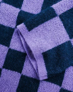 New Stockholm Surfboard Club Yoko Top Purple Check purplecheck