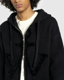 Store J.W. Anderson Zip Anchor Logo Hoodie black