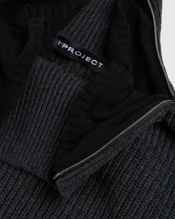 New Y/Project Zip Insert High Neck Pullover Dark Grey darkgrey