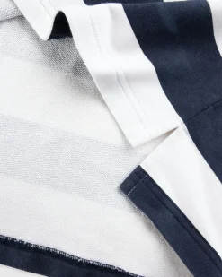 Best Sale Martine Rose Zip Up Polo Navy/White Stripe navy/whitestripe