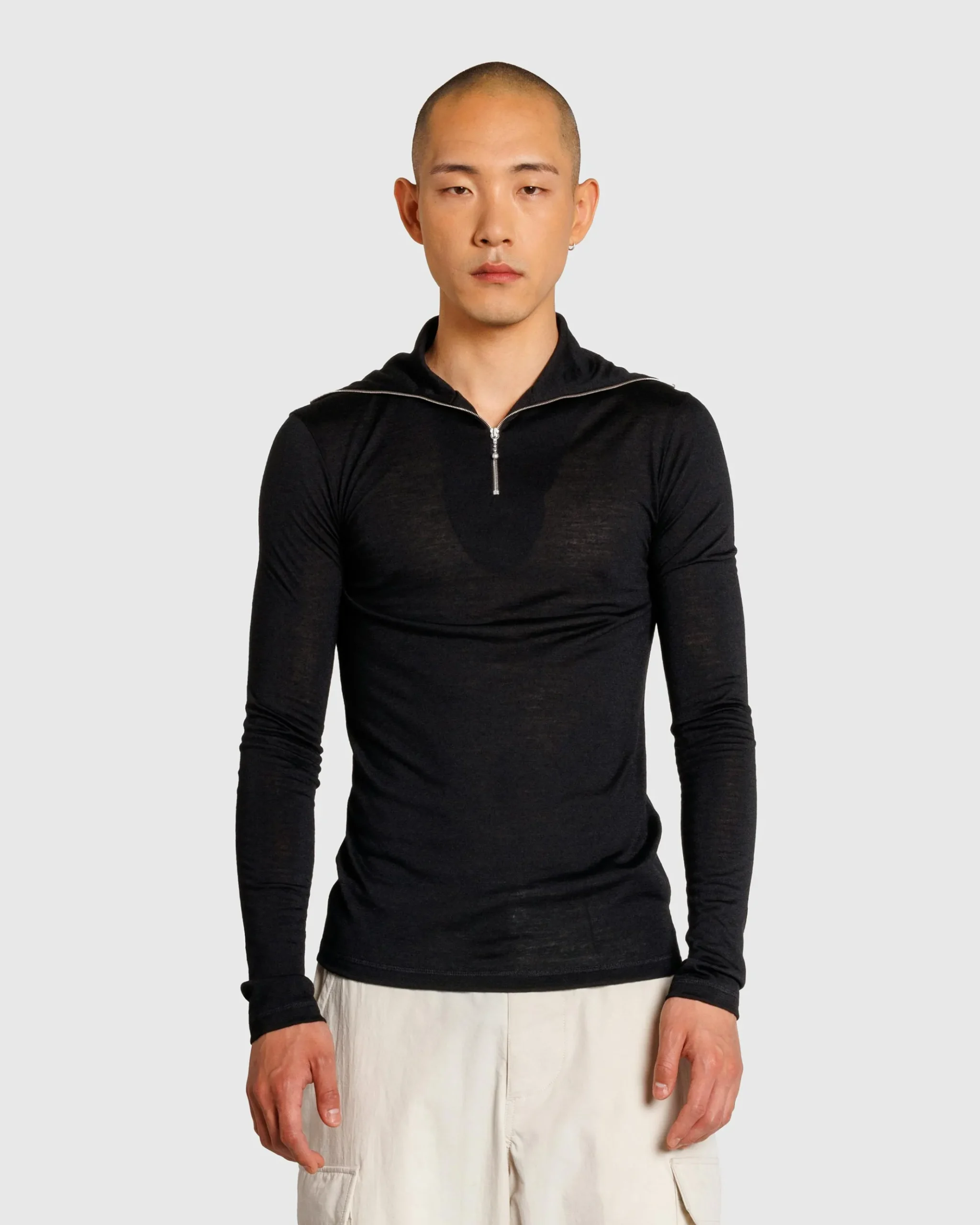 Hot Jil Sander Zip-Up Long-Sleeve black